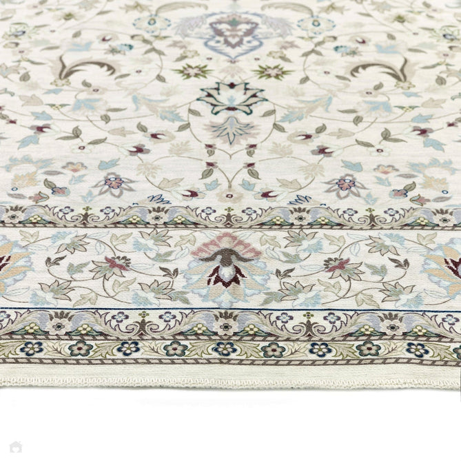 Washable Windsor Traditional Floral Border Flatweave Natural Rug-Origins-Rug Love - The Most Loved Rug Store