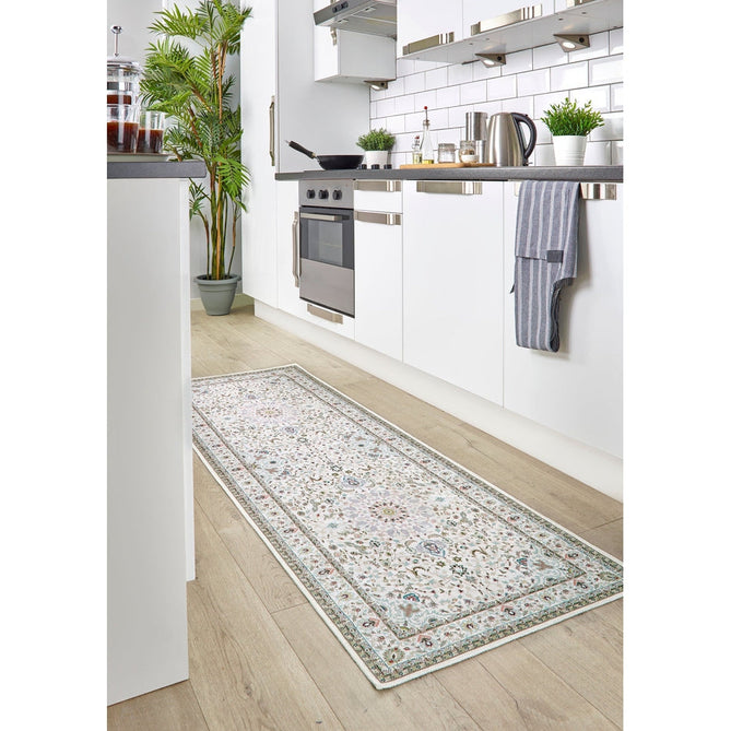 Washable Windsor Traditional Floral Border Flatweave Natural Rug-Origins-Rug Love - The Most Loved Rug Store