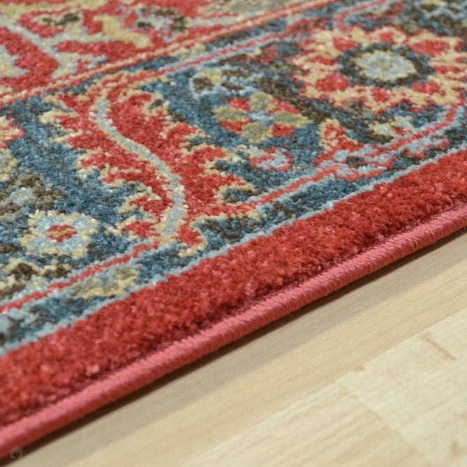 Windsor WIN08 Traditional Classic Floral Vine Medallion Border Red/Navy/Beige/Multicolour Rug-Asiatic Carpets-Rug Love - The Most Loved Rug Store