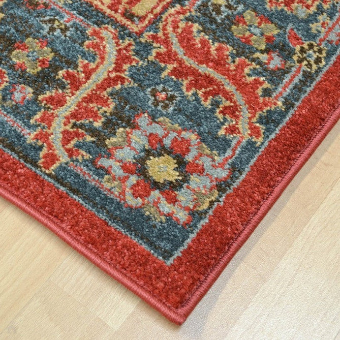 Windsor WIN08 Traditional Classic Floral Vine Medallion Border Red/Navy/Beige/Multicolour Rug-Asiatic Carpets-Rug Love - The Most Loved Rug Store