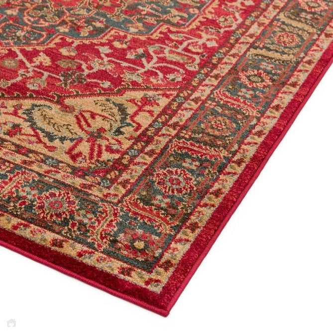 Windsor WIN08 Traditional Classic Floral Vine Medallion Border Red/Navy/Beige/Multicolour Rug-Asiatic Carpets-Rug Love - The Most Loved Rug Store