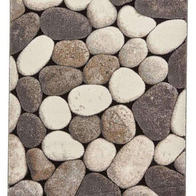 Woodland 2099 Modern Abstract Pebble Stones Cream/Grey Rug-Think Rugs-Rug Love - The Most Loved Rug Store