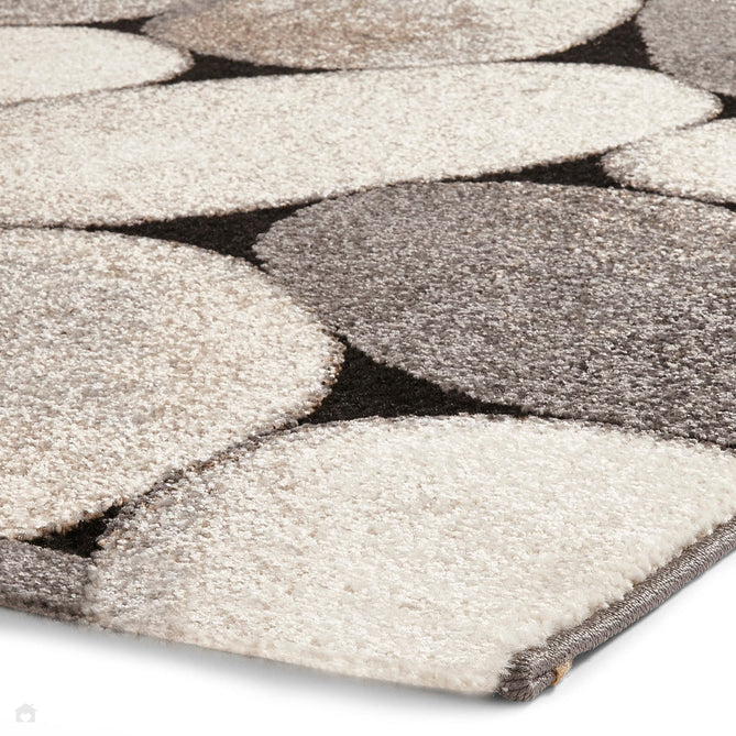 Woodland 2099 Modern Abstract Pebble Stones Cream/Grey Rug-Think Rugs-Rug Love - The Most Loved Rug Store