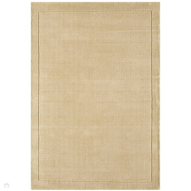 York Modern Plain Textured Subtle Ribbed Stripe Contrast Smooth Border Hand-Woven Wool Beige Rug-Asiatic Carpets-Rug Love - The Most Loved Rug Store