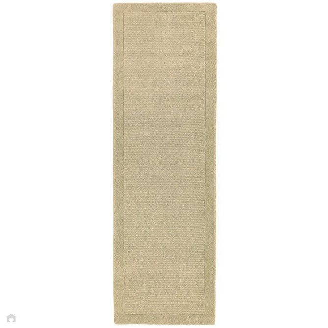 York Modern Plain Textured Subtle Ribbed Stripe Contrast Smooth Border Hand-Woven Wool Beige Rug-Asiatic Carpets-Rug Love - The Most Loved Rug Store