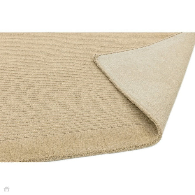 York Modern Plain Textured Subtle Ribbed Stripe Contrast Smooth Border Hand-Woven Wool Beige Rug-Asiatic Carpets-Rug Love - The Most Loved Rug Store