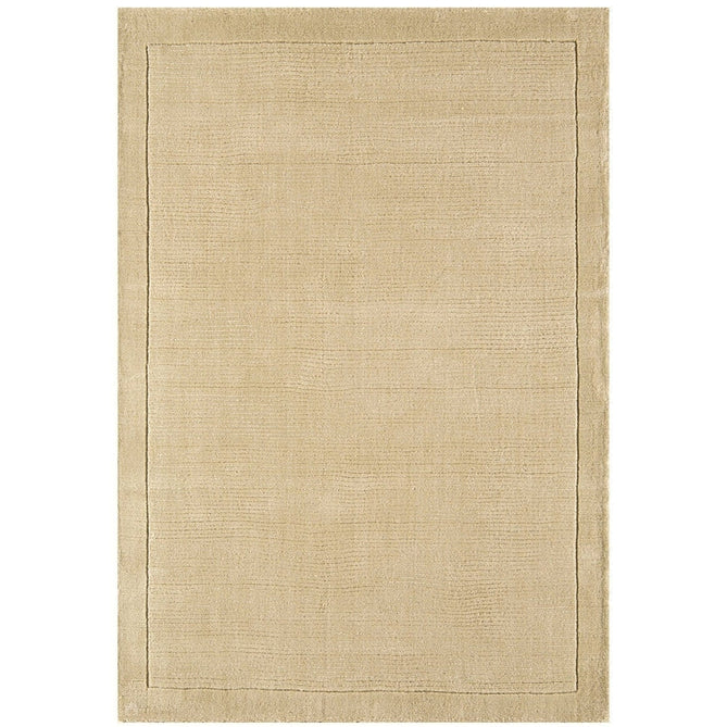 York Modern Plain Textured Subtle Ribbed Stripe Contrast Smooth Border Hand-Woven Wool Beige Rug-Asiatic Carpets-Rug Love - The Most Loved Rug Store