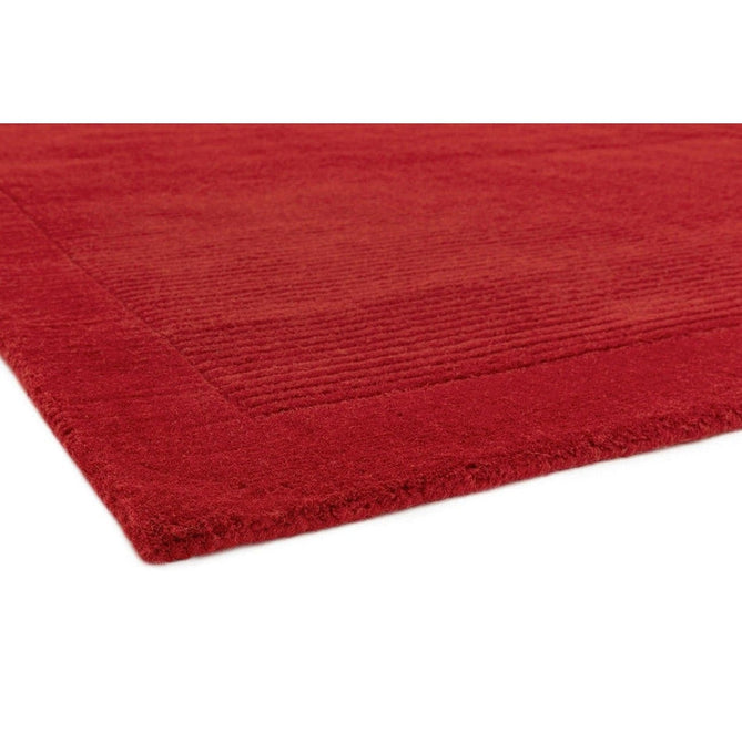 York Modern Plain Textured Subtle Ribbed Stripe Contrast Smooth Border Hand-Woven Wool Poppy Rug-Asiatic Carpets-Rug Love - The Most Loved Rug Store