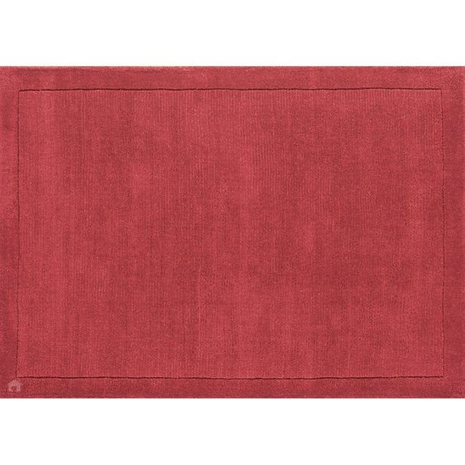 York Modern Plain Textured Subtle Ribbed Stripe Contrast Smooth Border Hand-Woven Wool Poppy Rug-Asiatic Carpets-Rug Love - The Most Loved Rug Store