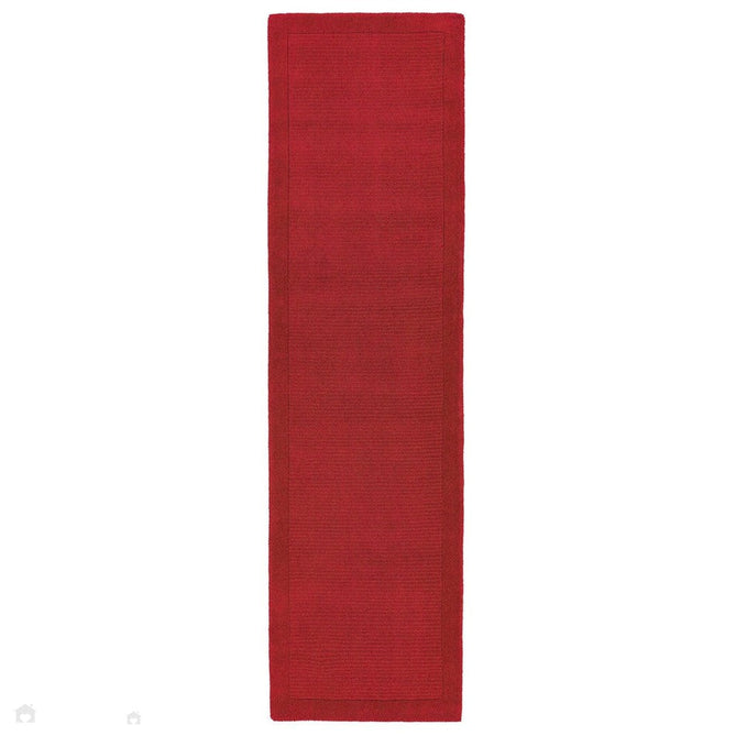 York Modern Plain Textured Subtle Ribbed Stripe Contrast Smooth Border Hand-Woven Wool Poppy Rug-Asiatic Carpets-Rug Love - The Most Loved Rug Store