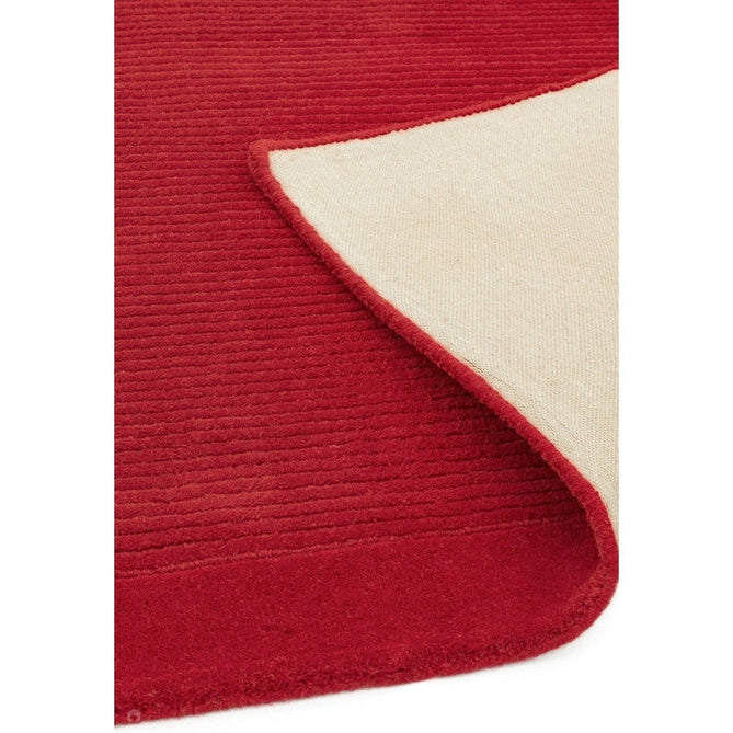 York Modern Plain Textured Subtle Ribbed Stripe Contrast Smooth Border Hand-Woven Wool Poppy Rug-Asiatic Carpets-Rug Love - The Most Loved Rug Store