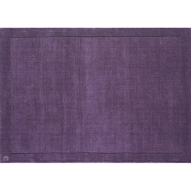 York Modern Plain Textured Subtle Ribbed Stripe Contrast Smooth Border Hand-Woven Wool Purple Rug-Asiatic Carpets-Rug Love - The Most Loved Rug Store