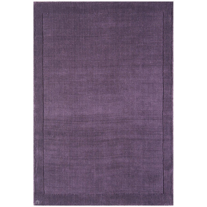 York Modern Plain Textured Subtle Ribbed Stripe Contrast Smooth Border Hand-Woven Wool Purple Rug-Asiatic Carpets-Rug Love - The Most Loved Rug Store