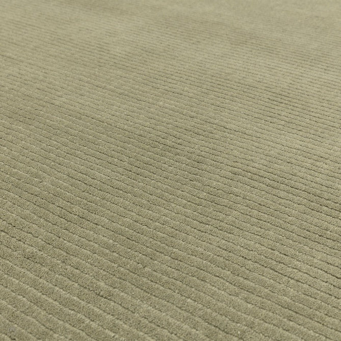 York Modern Plain Textured Subtle Ribbed Stripe Contrast Smooth Border Hand-Woven Wool Sage Green Rug-Asiatic Carpets-Rug Love - The Most Loved Rug Store