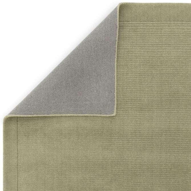 York Modern Plain Textured Subtle Ribbed Stripe Contrast Smooth Border Hand-Woven Wool Sage Green Rug-Asiatic Carpets-Rug Love - The Most Loved Rug Store