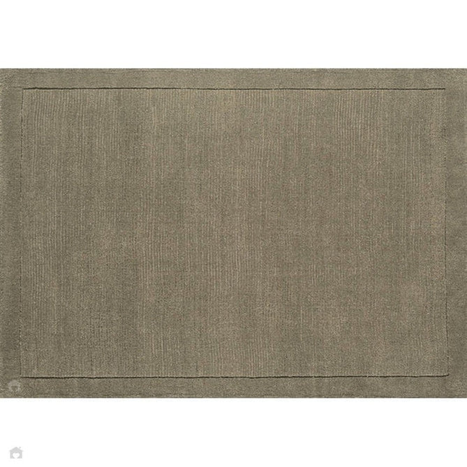 York Modern Plain Textured Subtle Ribbed Stripe Contrast Smooth Border Hand-Woven Wool Taupe Rug-Asiatic Carpets-Rug Love - The Most Loved Rug Store