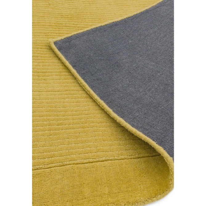 York Modern Plain Textured Subtle Ribbed Stripe Contrast Smooth Border Hand-Woven Wool Yellow Runner-Asiatic Carpets-Rug Love - The Most Loved Rug Store