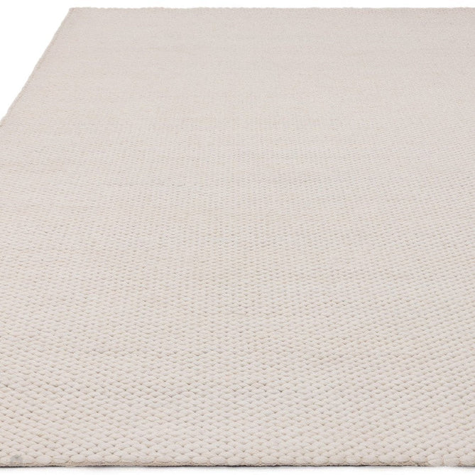 Zander Modern Plain Hand-Woven Heavy-Weight Chunky Textured Weave Space-Dyed Wool Mix Flatweave Ivory Rug-Asiatic Carpets-Rug Love - The Most Loved Rug Store