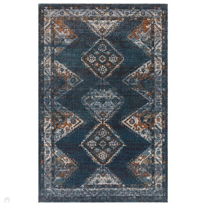 Zola Kian Traditional Persian Hi-Low Textured Teal Green/Blue/Cream/Brown Rug-Asiatic Carpets-Rug Love - The Most Loved Rug Store