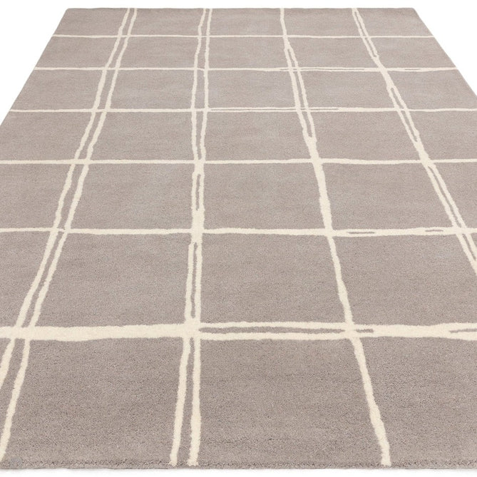 Albany Grid Modern Geometric Hand-Woven Wool Silver/Cream Rug-Asiatic Carpets-Rug Love - The Most Loved Rug Store