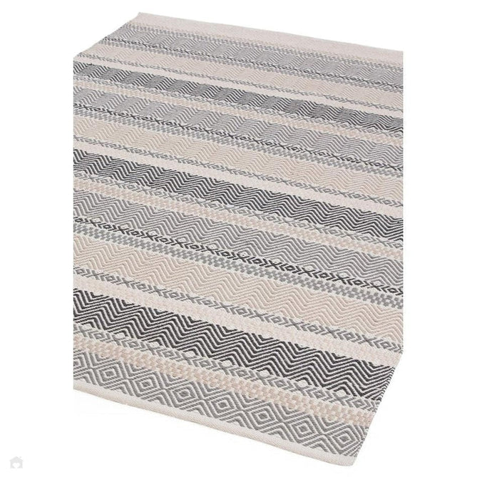 Boardwalk Modern Striped Hand-Woven Durable Stain-Resistant Weatherproof Flatweave In-Outdoor Charcoal/Grey/Taupe/Cream/Multicolour Rug-Asiatic Carpets-Rug Love - The Most Loved Rug Store