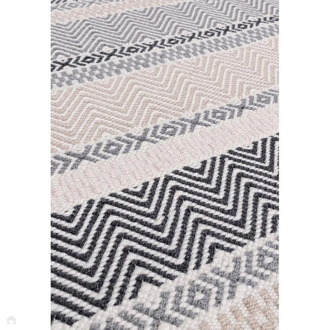 Boardwalk Modern Striped Hand-Woven Durable Stain-Resistant Weatherproof Flatweave In-Outdoor Charcoal/Grey/Taupe/Cream/Multicolour Rug-Asiatic Carpets-Rug Love - The Most Loved Rug Store