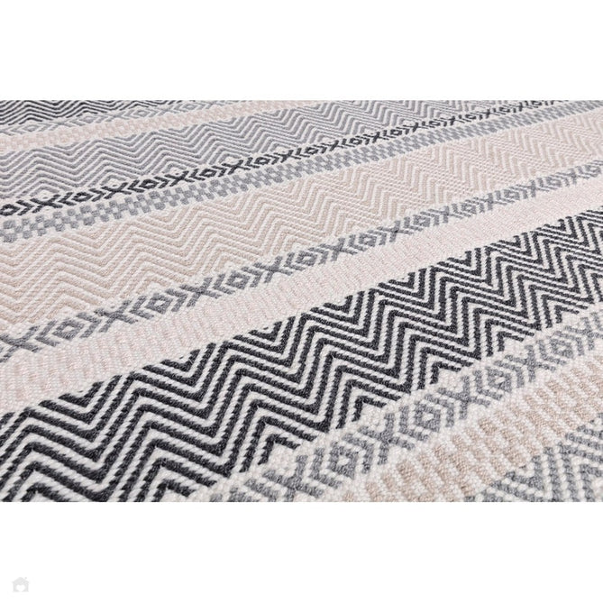 Boardwalk Modern Striped Hand-Woven Durable Stain-Resistant Weatherproof Flatweave In-Outdoor Charcoal/Grey/Taupe/Cream/Multicolour Rug-Asiatic Carpets-Rug Love - The Most Loved Rug Store