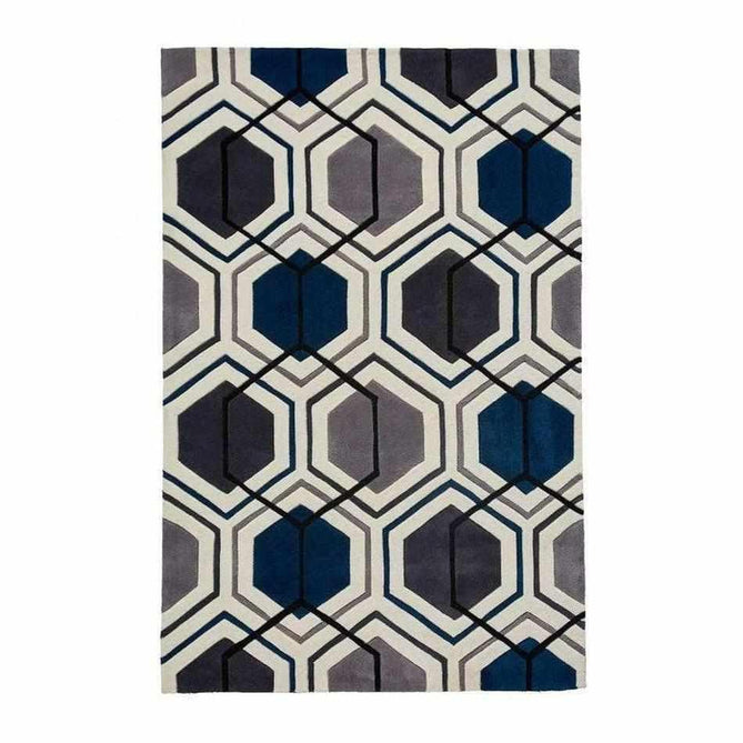 Hong Kong 7526 Grey/Navy Rug-Think Rugs-Rug Love - The Most Loved Rug Store