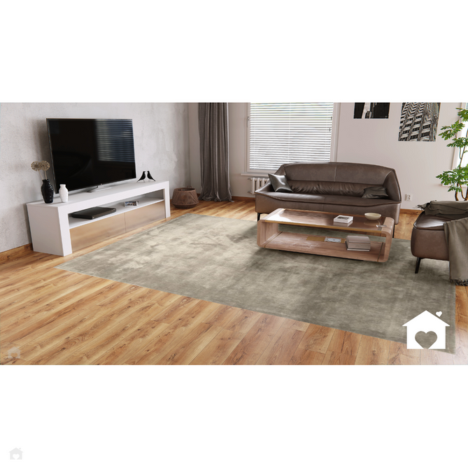 Katherine Carnaby Chrome Modern Designer Plain High-Density Heavyweight Hand-Woven Silky Smooth Shimmer Viscose Putty Brown Rug-Asiatic Carpets-Rug Love - The Most Loved Rug Store