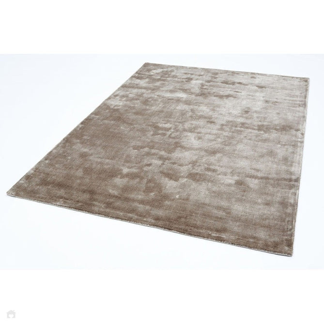 Katherine Carnaby Chrome Modern Designer Plain High-Density Heavyweight Hand-Woven Silky Smooth Shimmer Viscose Taupe Brown/Grey Rug-Asiatic Carpets-Rug Love - The Most Loved Rug Store