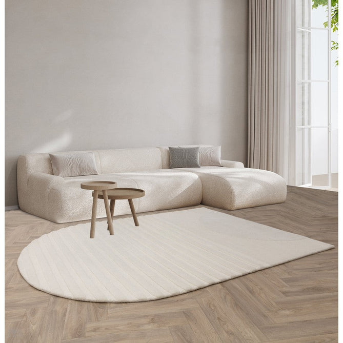 Olsen Dome Modern Plain Abstract Hand Carved Hi-Low Textured Wool Cream Rug-Asiatic Carpets-Rug Love - The Most Loved Rug Store