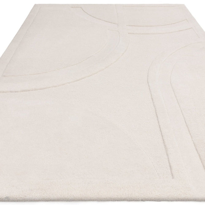 Olsen Movement Modern Plain Abstract Hand Carved Hi-Low Textured Wool Cream Rug-Asiatic Carpets-Rug Love - The Most Loved Rug Store