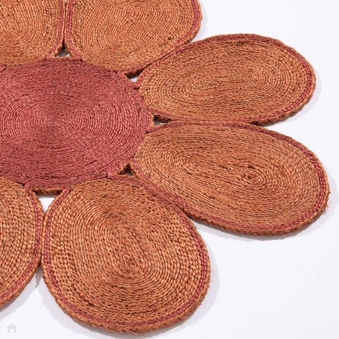 Spinningfields Jute Single Flower Pink Round Rug-Esselle Rugs-Rug Love - The Most Loved Rug Store