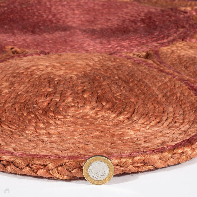 Spinningfields Jute Single Flower Pink Round Rug-Esselle Rugs-Rug Love - The Most Loved Rug Store